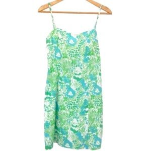 Lilly Pulitzer McCallum It’s a Zoo Fitted Open Back with Tie Animal Print Sz 00